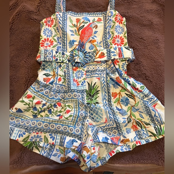 Farm Rio Poplin Playsuit Romper - Net a Porter - NWT - Picture 2 of 5